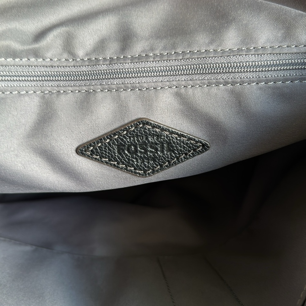 Pair of Fossil Purses - a sea-foam green Crossbody and a black over the shoulder - Picture 13 of 16